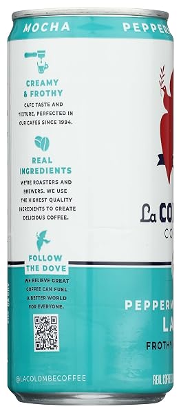 LA COLOMBE PEPPERMINT MOCHA DRAFT LATTE – 9 FLUID OUNCE – COLD-PRESSED ESPRESSO AND FROTHED MILK + PEPPERMINT AND DARK CHOCOLATE – MADE WITH REAL INGREDIENTS – GRAB AND GO COFFEE