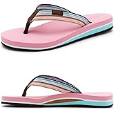 Pevino Women's Orthotic Flip Flops,Casual Comfortable Yoga Mat Thong Sandal with Arch Support