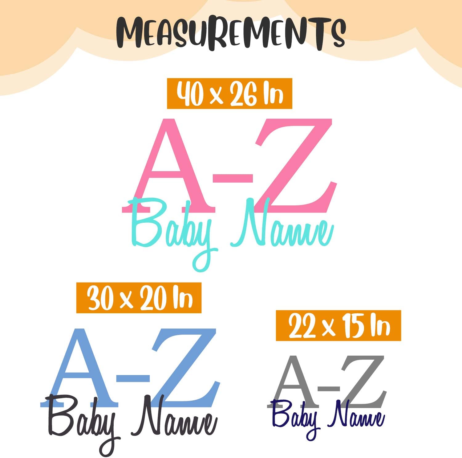 Custom Name & Initial - Premium Series - Baby Boy - Wall Decal Nursery for Home Bedroom Children (M511) (Wide 30" x 20" Height): Kitchen & Dining
