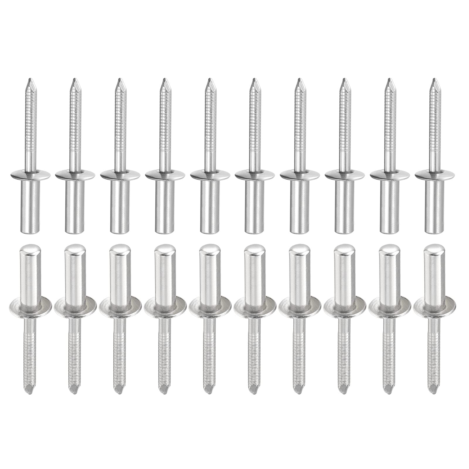 DTGN 6.4mm x 20mm (DXL) Blind Rivets - 25Pack - Good for Machinery Joining - 304 Stainless Steel Dome Closed End Rivet — image 1