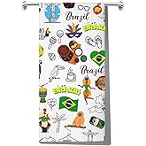 JNIAP Brazil Kitchen Towel Brazil Themed Gifts Brazil Kitchen Decor Brazil Dish Towel Brazil Chef Gifts Brazilian Gift (Brazil KT)
