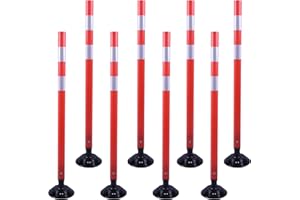 OrangeStar 8 Pack Delineator Post 48" Orange Traffic Delineator Cones with Fixable Base for Road Safety, Parking Lots