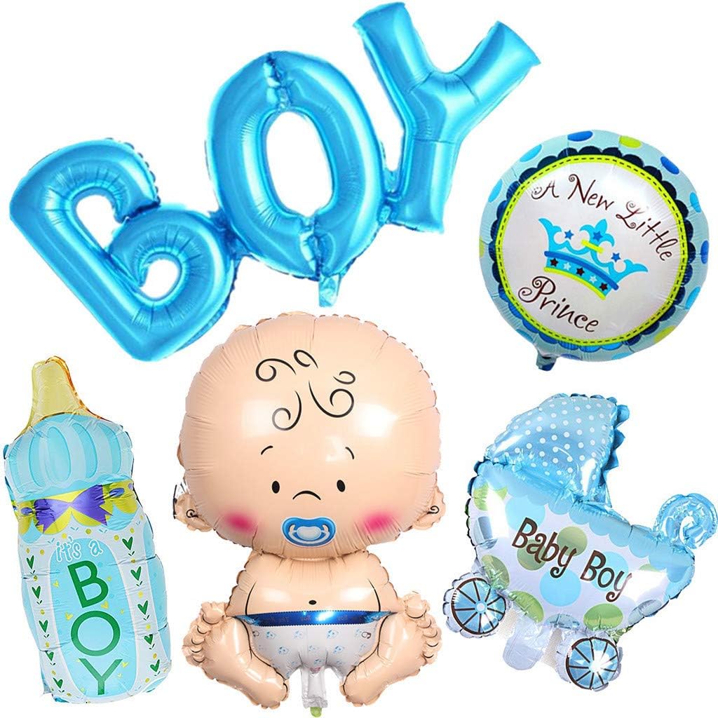Amazon Com Sangni 5pcs Baby Helium Balloon For Kid Toddler Shower Birthday Party Decoration Supplies Or Arch Decor Nursery Bedroom Bathroom Decoration Toy Cute Baby Shape Balloon Wall Deoco Blue Toys Games