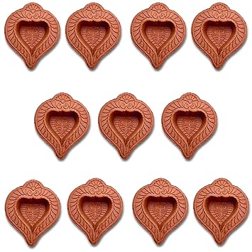 Pramonita Handmade Traditional Plain Mitti Diya-Deepak-Clay Diya-Terracotta Diya & Eco Friendly for All Kind of Festival Diwali/Navratri (Set of-11)