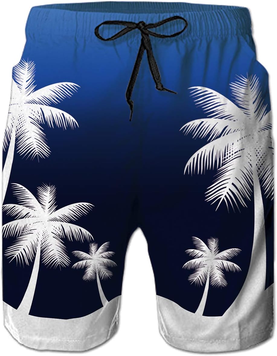 Mens Swim Shorts Funny 3D Print Swimming Trunks Quick Dry Summer Casual Surf Board Beach Shorts with Mesh Lining S-3XL