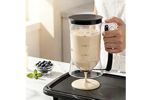 Pancake Batter Dispenser 4-Cup Batter Dispenser with Squeeze Handle & Measuring Marks Kitchen Must Have Tool for Pancakes, Cu