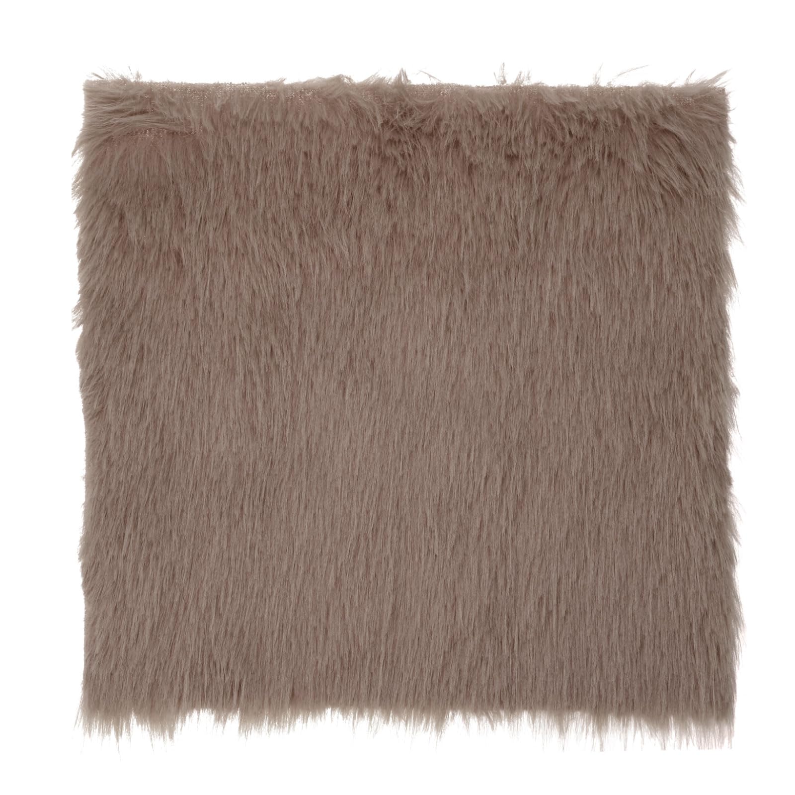 DMiotech 14"x14" Brown Faux Fur Square Fabric, Fluffy Faux Fur for Crafts, Gnomes, Animal Costumes, Cushions