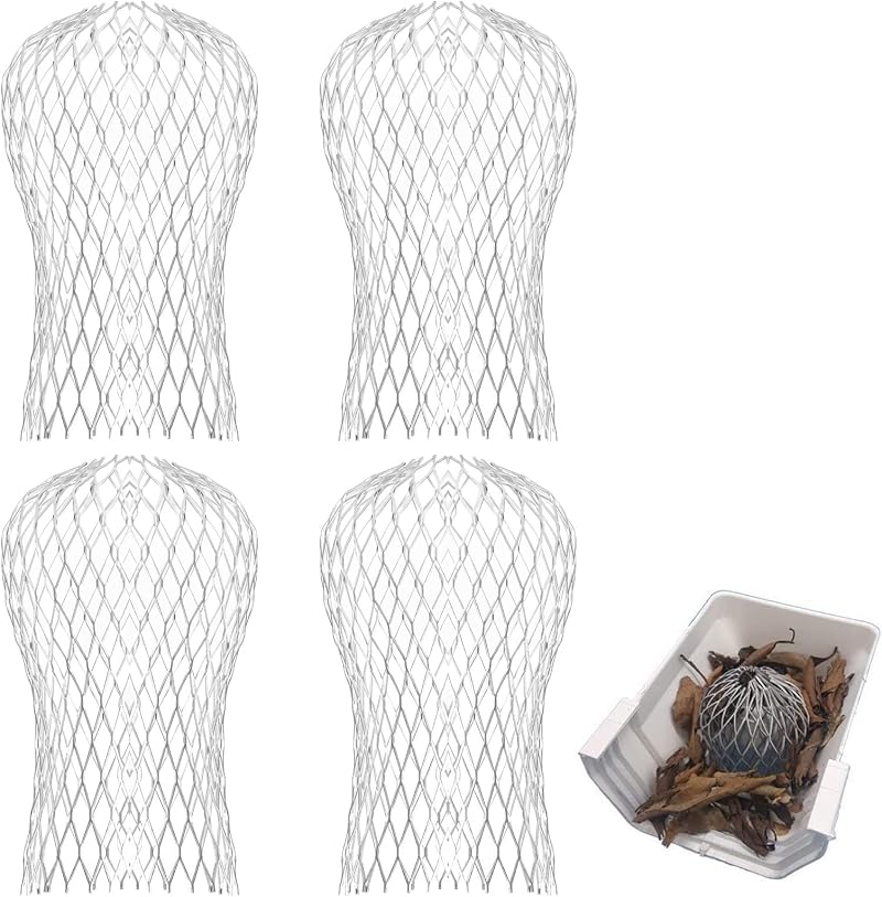 LAOJU Gutter Downspout Guard 4PCS Aluminum Expandable Leaf Strainer Mesh