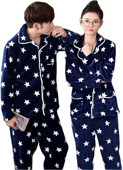 Amazon Godlovefull もこもこ パジャマ ペアルームウェア カップル ペア部屋着 寝巻き レディース メンズ プレゼント コットン 男女ペアセット 結婚祝い 結婚記念日 秋冬ルームウェア 寝間着 暖かいナイトウェア ギフト前開き 裏起毛 パジャマ 通販