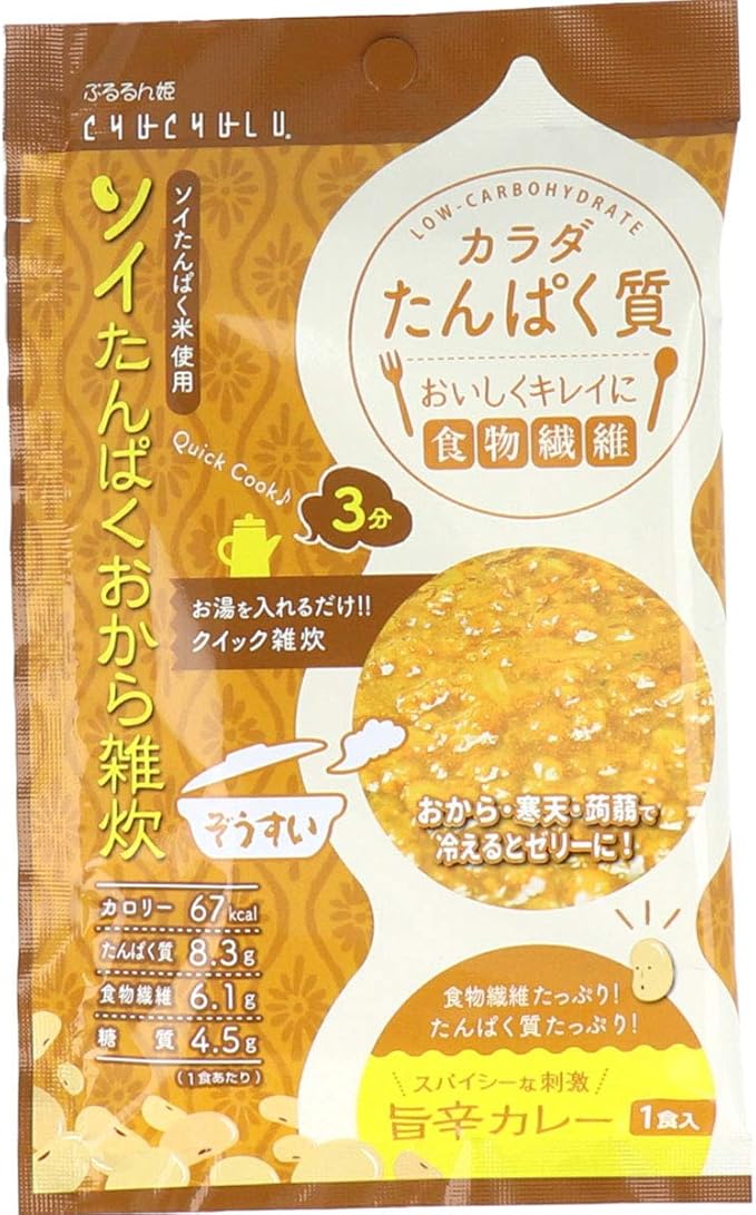 Amazon ソイたんぱくおから雑炊 旨辛カレー 1食入 22 6g チュチュル おかゆ 雑炊 通販