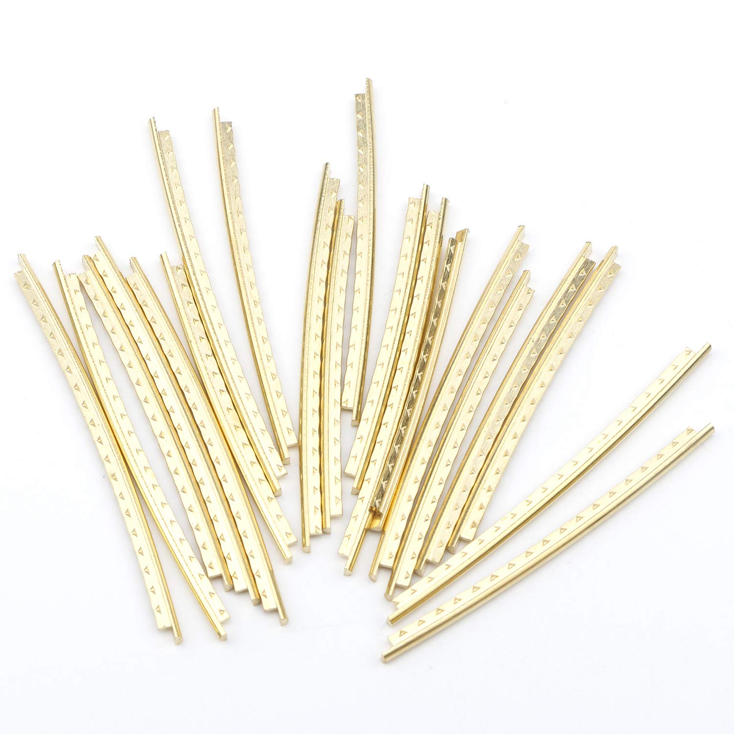 Unxuey Guitar Fret Wires 20pcs 2.0mm Width Copper Bass Fingerboard Gold Tone for Classical Acoustic Guitars Gold