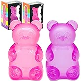 2 Packs Gummy Bear Toys, Stress Bear Squishy Ball, Sugar Filled Squishy Toys, High Density Squeeze Balls for Students Calming - Ultra-Soft Decompression Venting Toys