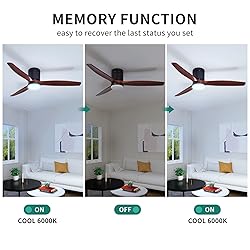 YITAHOME 52 Inch Low Profile Ceiling Fan with Light