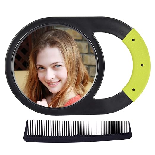Hand Mirror, Unbreakable Handheld Mirror with Silicone