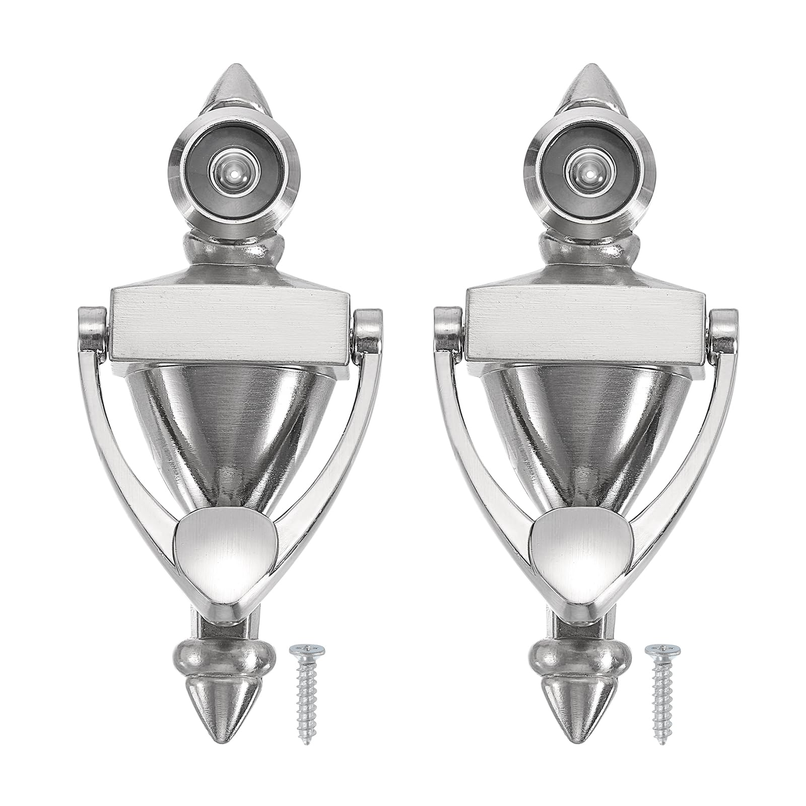 PATIKIL 9/16" Door Knocker with Viewer, 2 Pcs 180 Degree Door Viewer Die-Cast Construction with Peephole Fits 1-3/8inch to 2-3/8inch Door Peep Hole for Home Office Hotel, Chrome