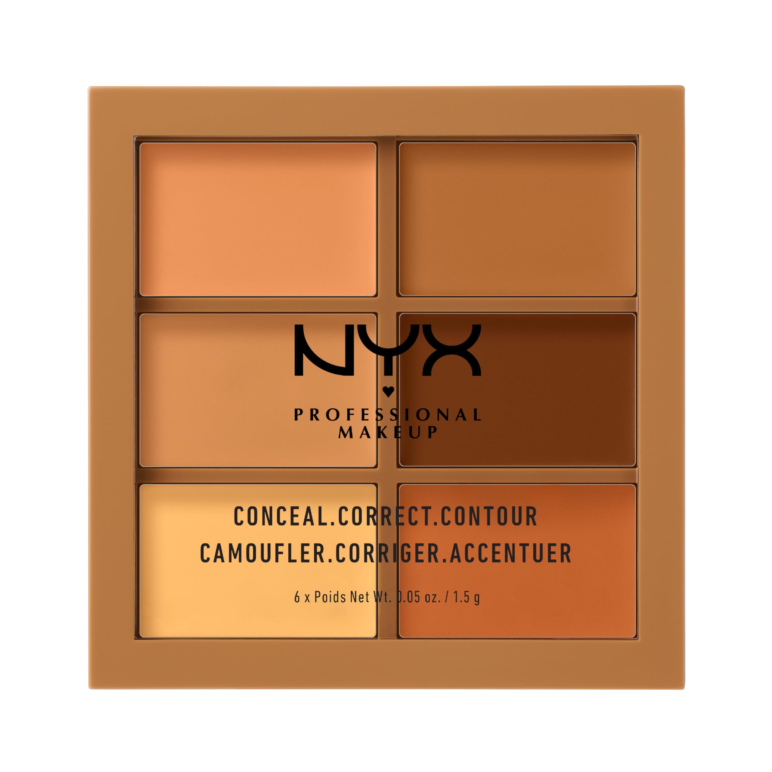 NYX Professional Makeup Conceal, Correct, Contour Palette, With Six Shades in Each Set, Creamy Textures, Shade: Deep