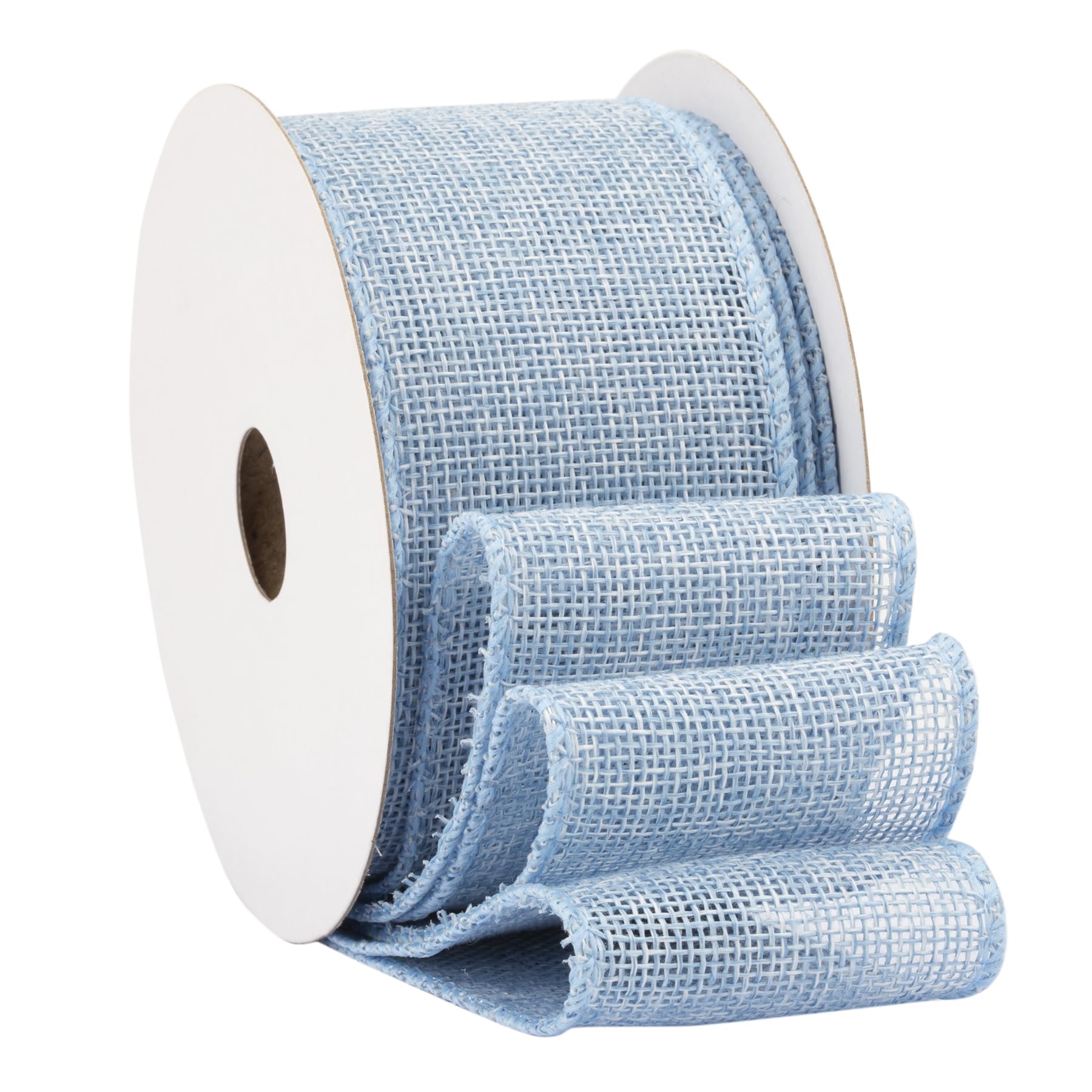 Fondersy 9-Meter Lt. Blue Burlap Ribbon Wired Burlap Ribbon - 50mm Width for Gift Wrapping, Floral Arrangements, Wreath Making, and Christmas Decor