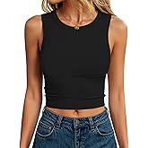 ANRABESS Womens Crop Tank Tops High Neck Sleeveless Ribbed Knit Slim Fit Shirts 2026 Summer Casual Basic Workout Clothes