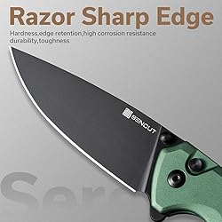 SENCUT Button Lock Pocket Knife for EDC, Serene
