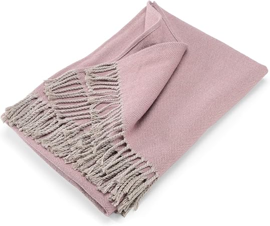 Myhomery Sofadecke Fischgraten Leicht Kuschelig Wolldecke Fransen Kuscheldecke Design Modern Decke Baumwolle Rosa Grau 130 X 170 Cm Amazon De Kuche Haushalt