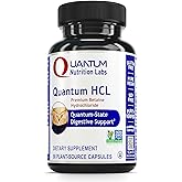 Quantum Nutrition Labs Quantum Betaine HCL - Betaine Hydrochloride, Betaine Hydrochloric Acid Supplement for Optimal Digestive Function and Low Stomach Acid, Betaine-HCL - 90 Plant-Based Capsules