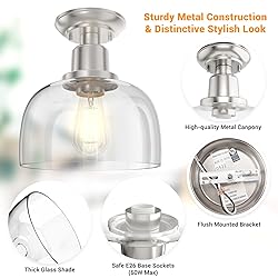 EAPUDUN Semi Flush Mount Ceiling Light, Modern