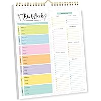 Decorably 8.5x11” Weekly Meal Planner Magnetic Pad - 60 Sheets of Weekly Meal Planner and Grocery List Notepad, Meal Planning