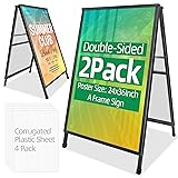 VAIIGO 2 Pack Heavy Duty A-Frame Sidewalk Sign 24 x