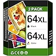 64XL Ink Cartridge Combo Pack Replacement for Ink 64 High Yield for Envy Photo 7858 7855 7155 6255 6252 7120 7158 Envy 7255e 