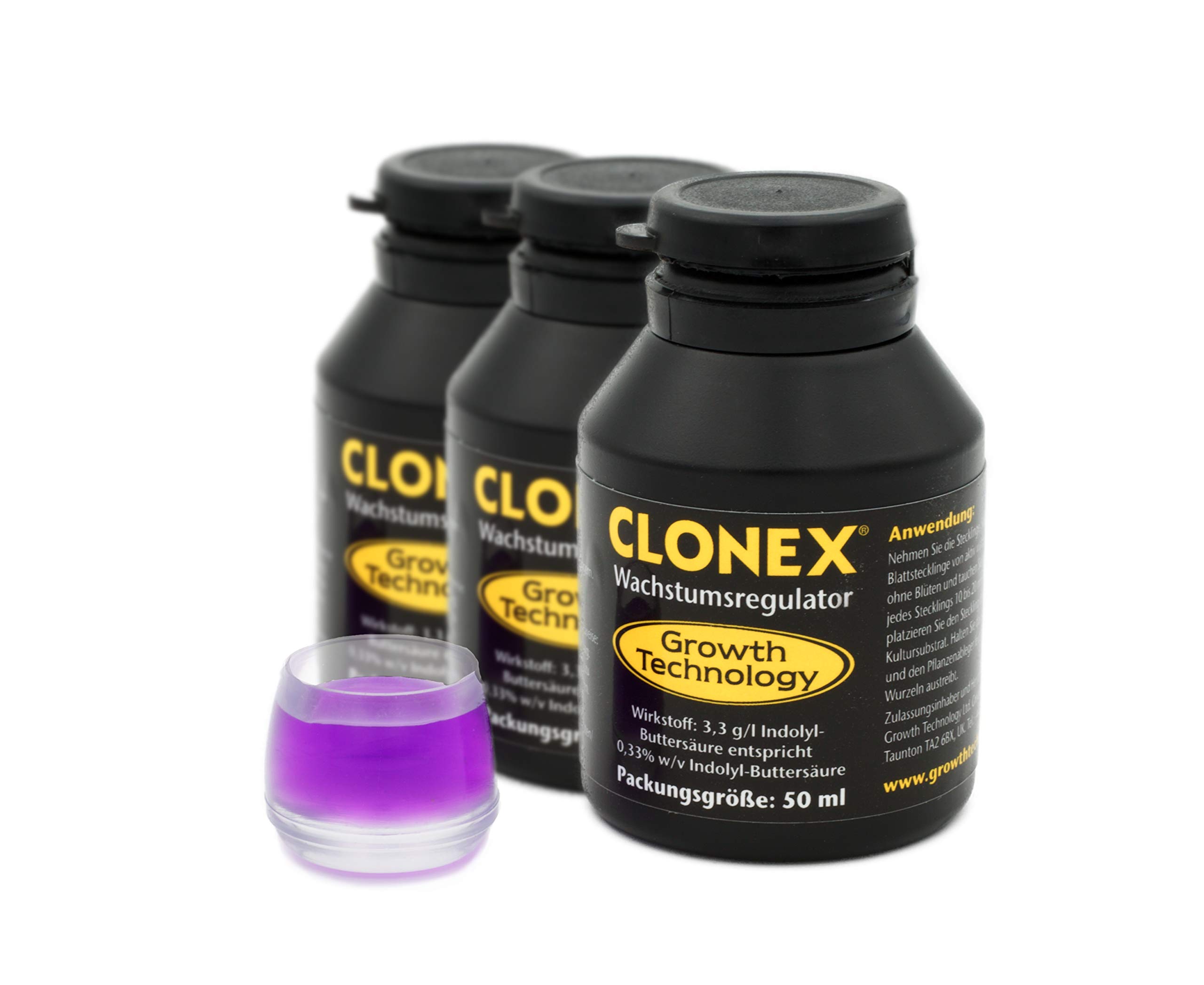 3 x 50 ml set with container from Tauro - container for immersing cuttings (root hormone, rooting gel, root stimulator) (Clonex 3 pack including container)