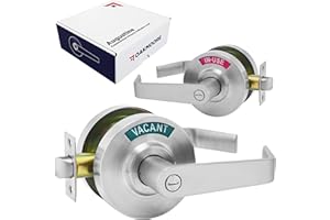 OAKMOORE Commercial Bathroom Door Handle with Indicator Lock | Privacy Commercial Locks for Public Restrooms | Vacancy Indication Occupied Deadbolt | Industrial Door Handle Bathroom Door Lock