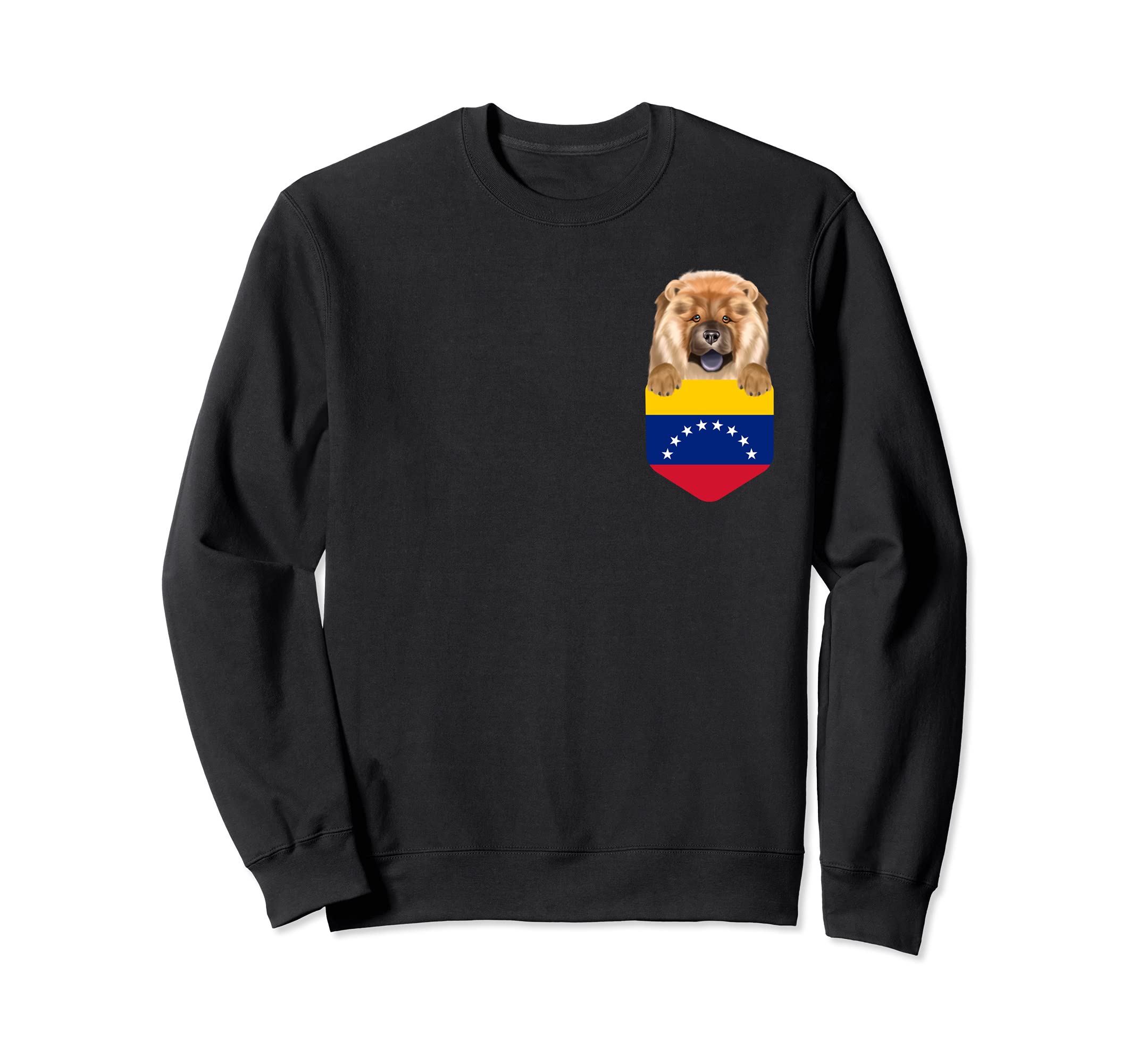Venezuela Flag Chow Chow Dog In Pocket Sweatshirt