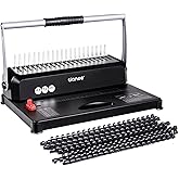 TIANSE Binding Machines, 21-Holes, 450 Sheets, Comb Bind Machine Book Maker with 100 PCS 3/8'' Comb Binder Spines Starter Kit