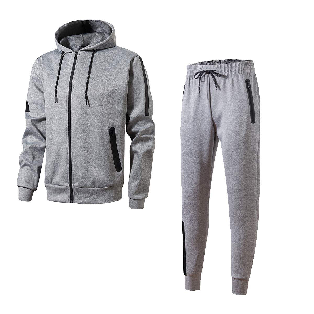 URBEX Sweat Suits Men Tracksuits Sweatsuits for Men 2 Piece Set Casual Athletic Jogging Warm Up Full Zip Sets(LG-L)