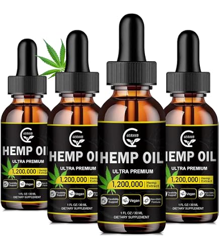 Amazon.com: (4 Pack) Organic Hemp Oil - 100% Natural Hemp Oil