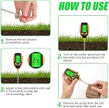 Flintronic 4-in-1 Soil Tester pH Moisture Temperature Light LCD Indoor Outdoor view 4