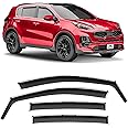 Voron Glass in-Channel Extra Durable Rain Guards for Kia Sportage 2017-2022, Window Deflectors, Vent Visors, 4 Pieces - 200310, Black