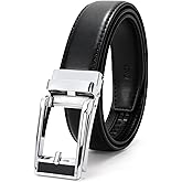 JASGOOD Boys Belt Leather Ratchet Dress Belt Kids Adjustable Leather Belt for School Uniform One Hand Release