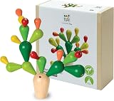 PlanToys Balancing Cactus Game - Wooden Stacking Toy for Kids view 1