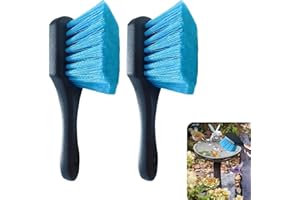 LONGTAKEOFF 2 Pcs Bird Bath Brushes，Bathtub Cleaning Brush，Hummingbird Feeder Cleaning Brushes，Fountain Cleaner Safe for Birds and Cage，Concrete Bird Baths for Outdoors (Soft Brush with Big Brushing Surface)
