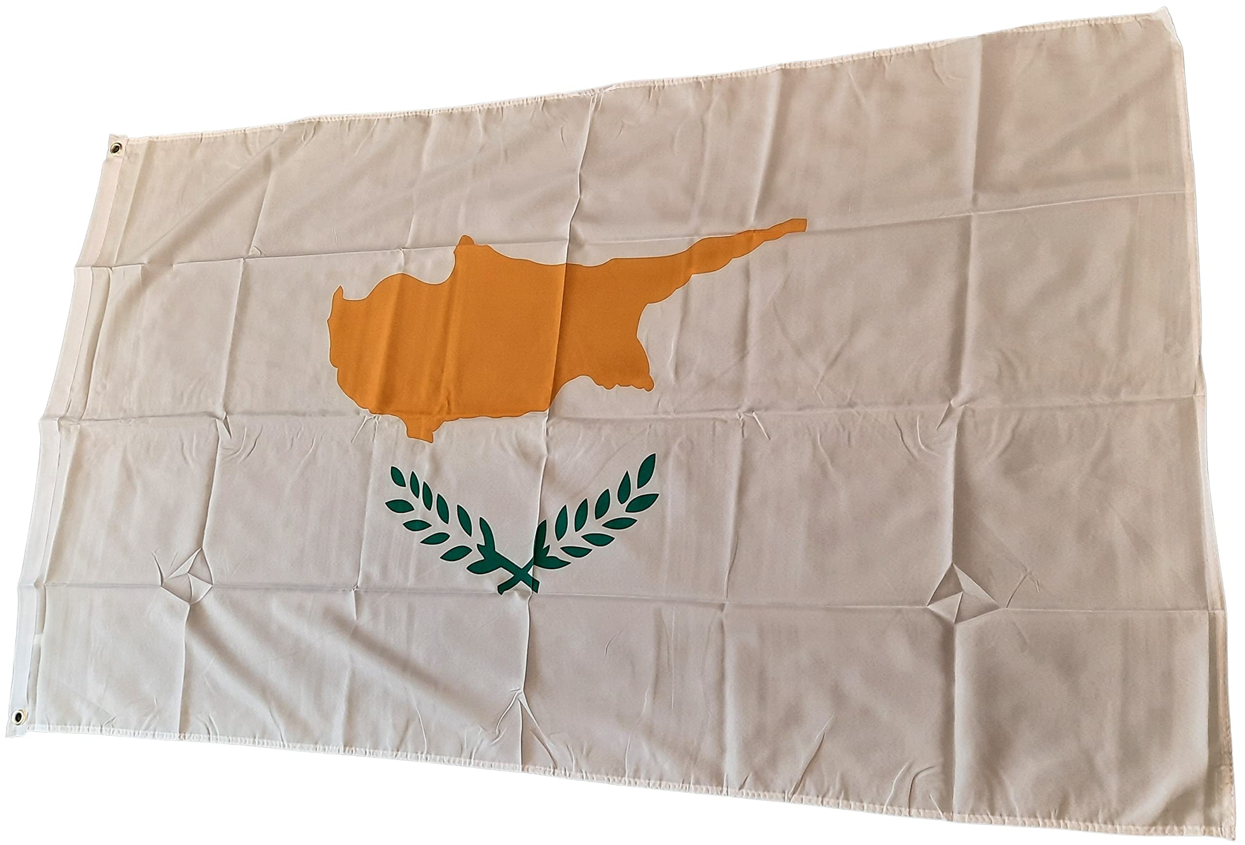 NWFlags Cyprus Flag 5ft x 3ft 75d Premium Polyester Suitable For Flagpoles | Strong Polyester 5x3 foot material large Cypriot flag with 2 metal Eyelets