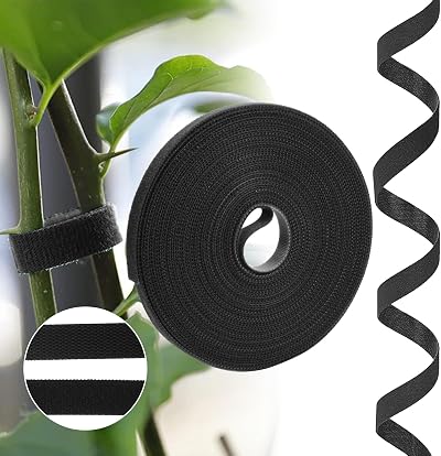 URAQT 15mm x 10m Fastening Tape Hook and Loop Cable Ties Reusable Black