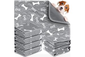 WORTADE 6pack Washable Pee Pads for Dogs 24 x 16 Inch Reusable Puppy Pads, High Urine Absorption Waterproof Puppy Pad Reusable Potty Pads for Dogs Whelping Potty Training