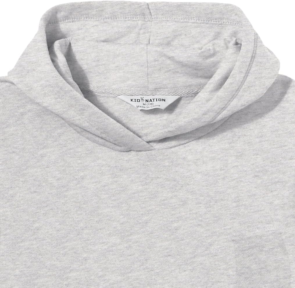 Kid Nation Kids' Soft Brushed Fleece Casual Basic Pullover Hooded Sweatshirt Hoodie for Boys or Girls 4-12 Years: Clothing