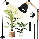HMVPL Grow Lights for Indoor Plants Full Spectrum, Plant Lights for Indoor Growing with 20W COB Grow Light Blub, 4/8/12H Timer, Standing Tall Grow Lamp for Middle Large Plants(75'', Height Adjustable)
