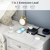 NTONPOWER 4 Way Wall Mounted Extension Lead USB C 3250W 13A 1.6M Cord Travel view 3