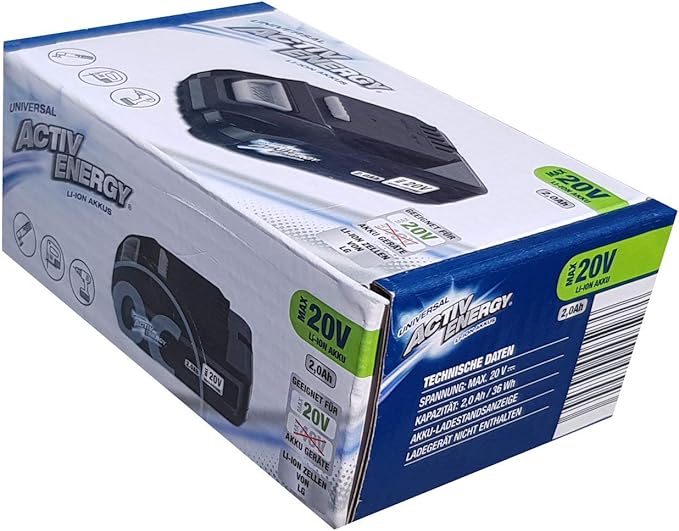 Batterie ACTIV Energy LIION 20 V 2,0 Ah 36 Wh pour Outils de Jardin