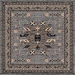 Unique Loom Taftan Collection Border Geometric