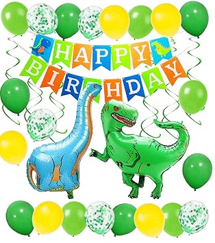 Dinosaur Balloons Dino Happy Birthday Banner Birthday Party