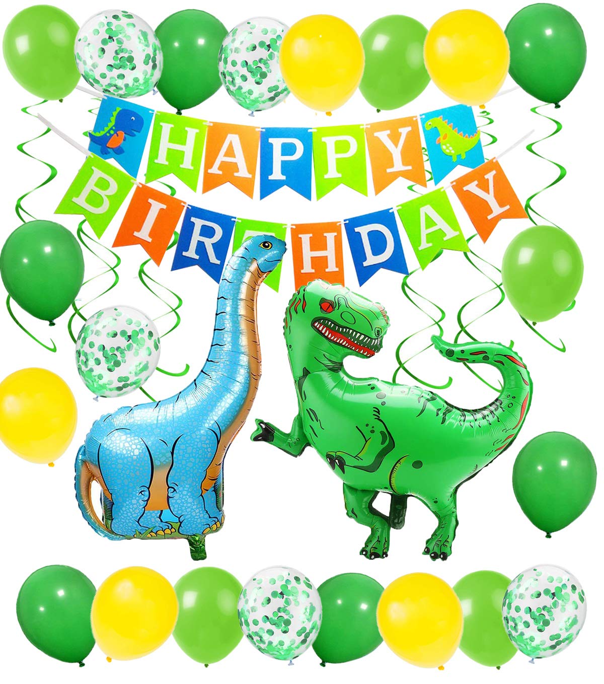 Dinosaur Balloons Dino Happy Birthday Banner Birthday Party Decoration for Boys and Girls Dinosaur Theme Party Supplies Favors for Baby Shower Jungle Birthday